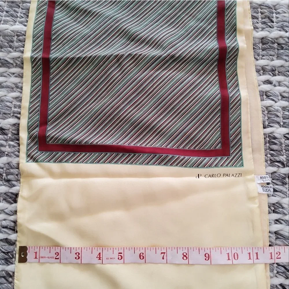 Carlo Palazzi Silk Wool Striped Scarf Size 11,5